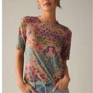 Anthropologie by Porridge Mesh Floral Top